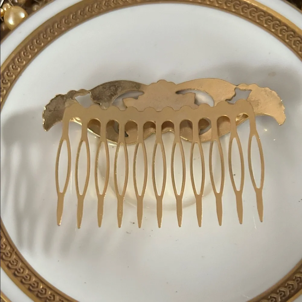 Vintage Cloisonné Enamel Hair Comb